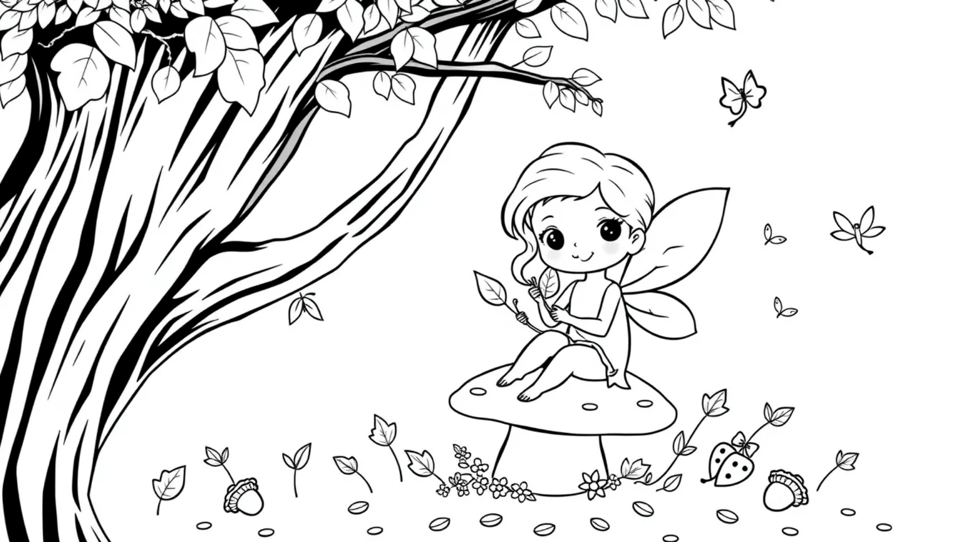 Autumn fairy in the woods