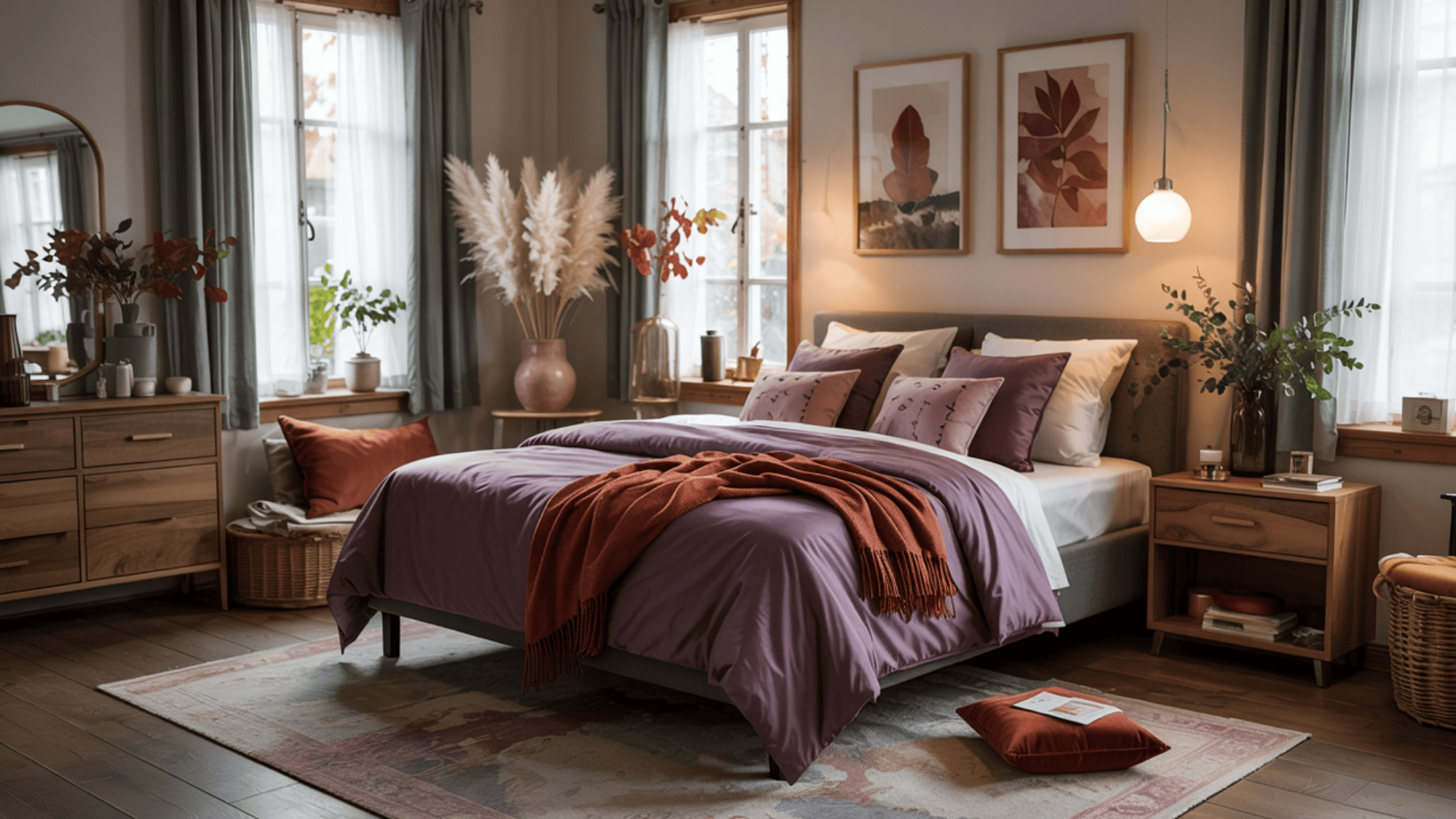 Bedroom with Fall Color Palette