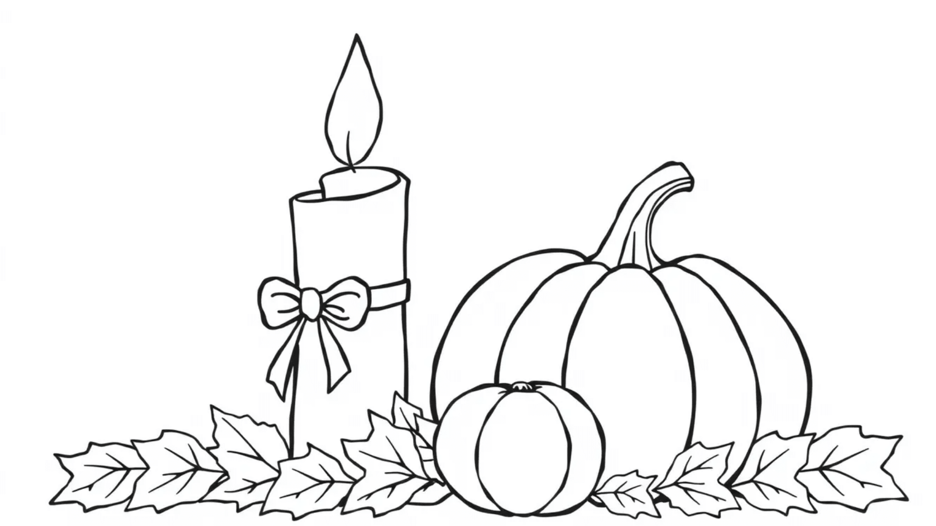 Candle and pumpkin still life