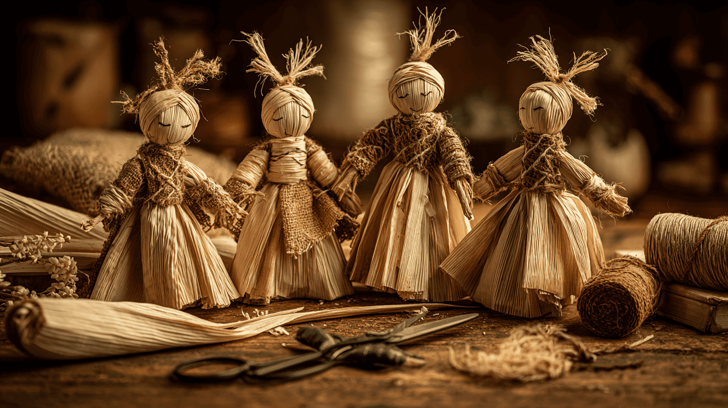 Corn Husk Dolls Thanksgiving Craft