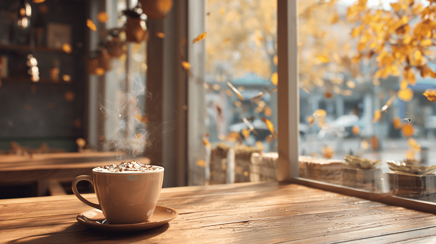 Cozy Coffee Shop With Autumn Drink