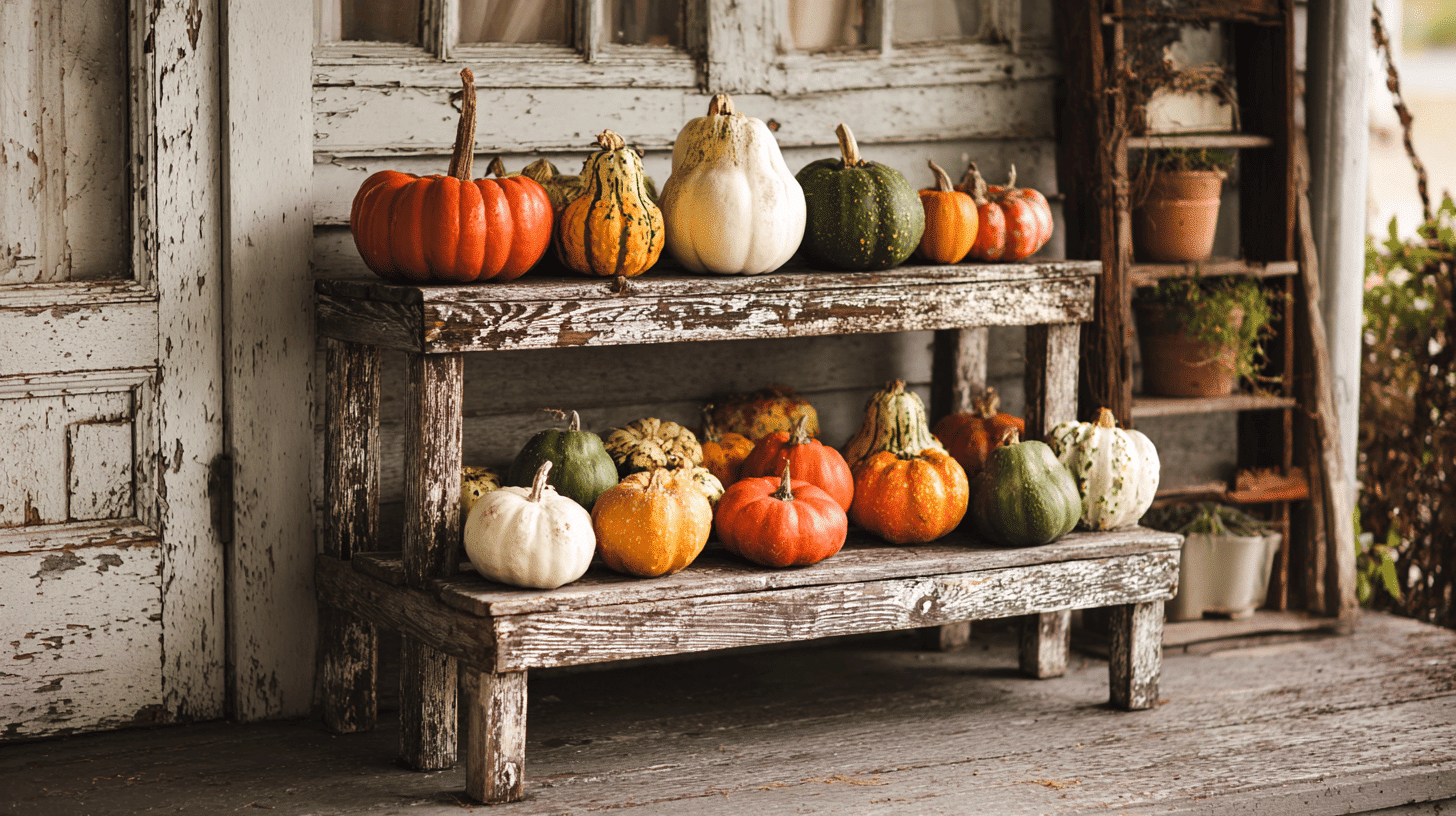 DIY Pumpkin Stand With Fall Decorations