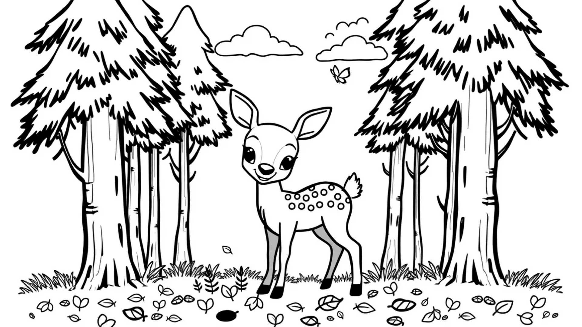 Deer in a misty autumn forest