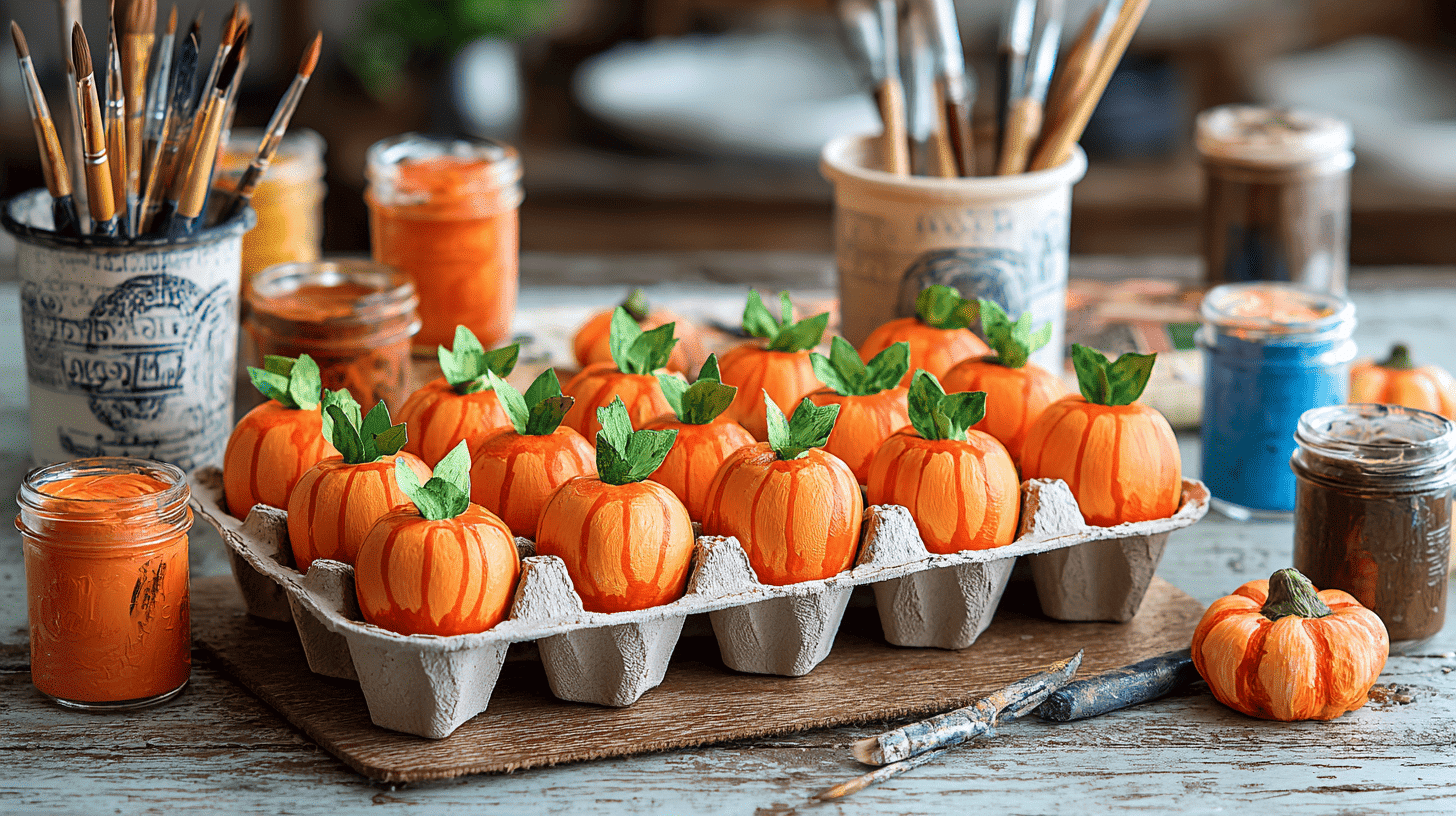 Egg Carton Pumpkin Patch Kids Craft