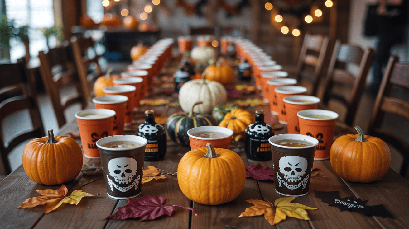 Fall Themed Beer Pong Game With Pumpkin Cups (1)