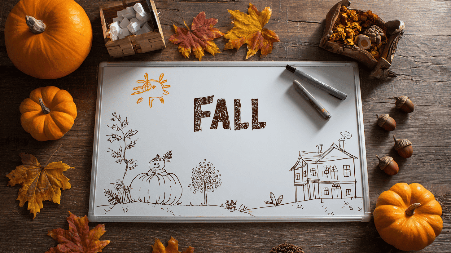 Fall Themed Pictionary Drawings With Pumpkin Scarecrow