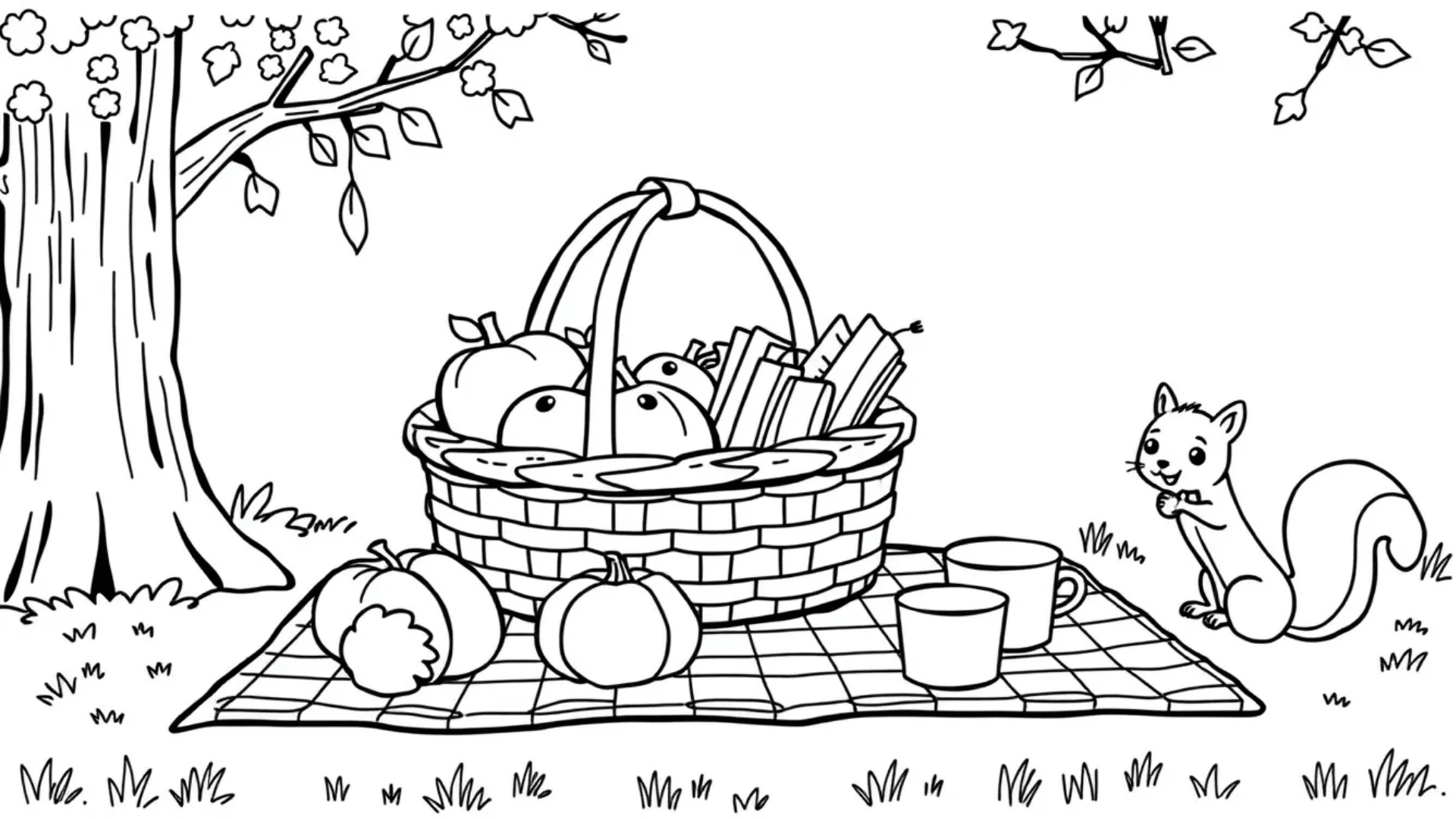 Fall picnic setup in a park