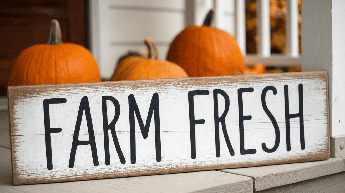 Farm Fresh Welcome Sign On Porch (1)