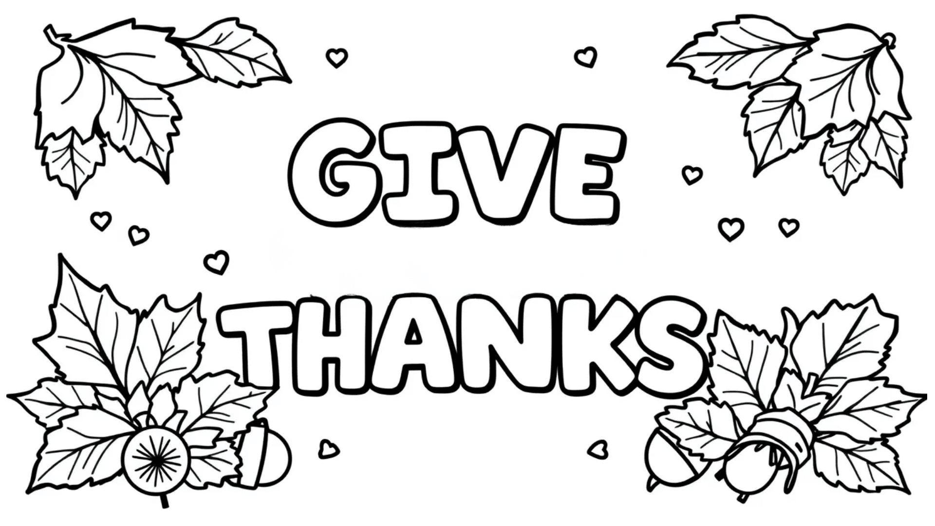 Give Thanks quote with leaf border