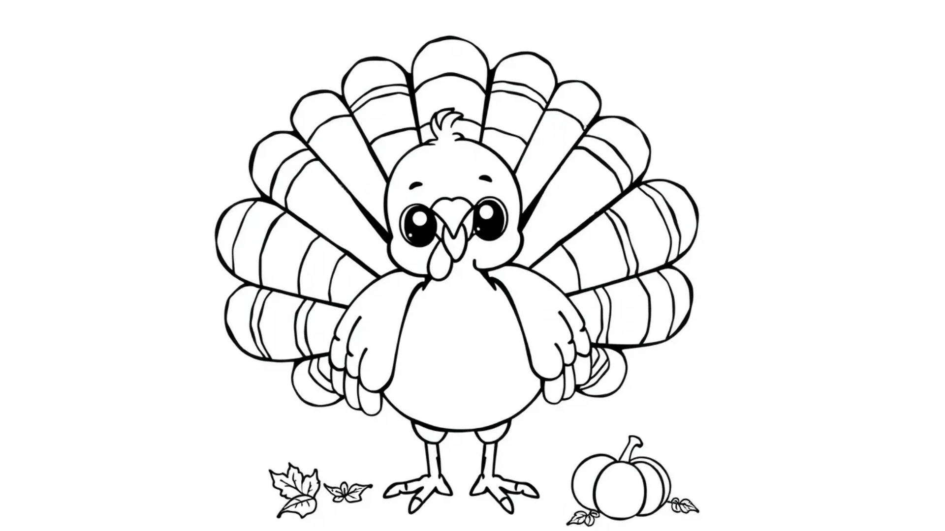 Happy turkey with detailed feathers