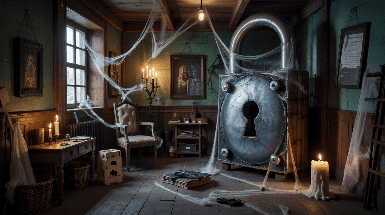 Haunted House Escape Room Decor With Cobwebs (1)