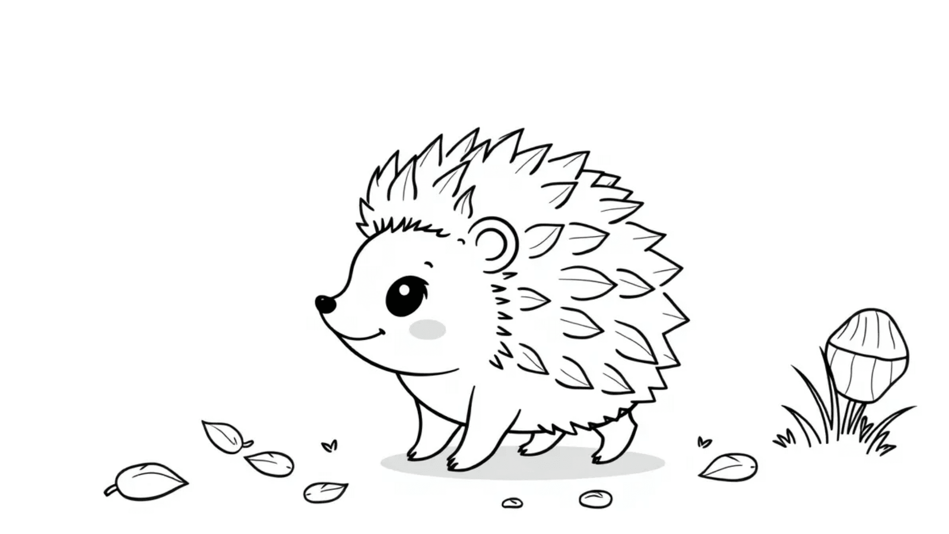 Hedgehog walking through leaves