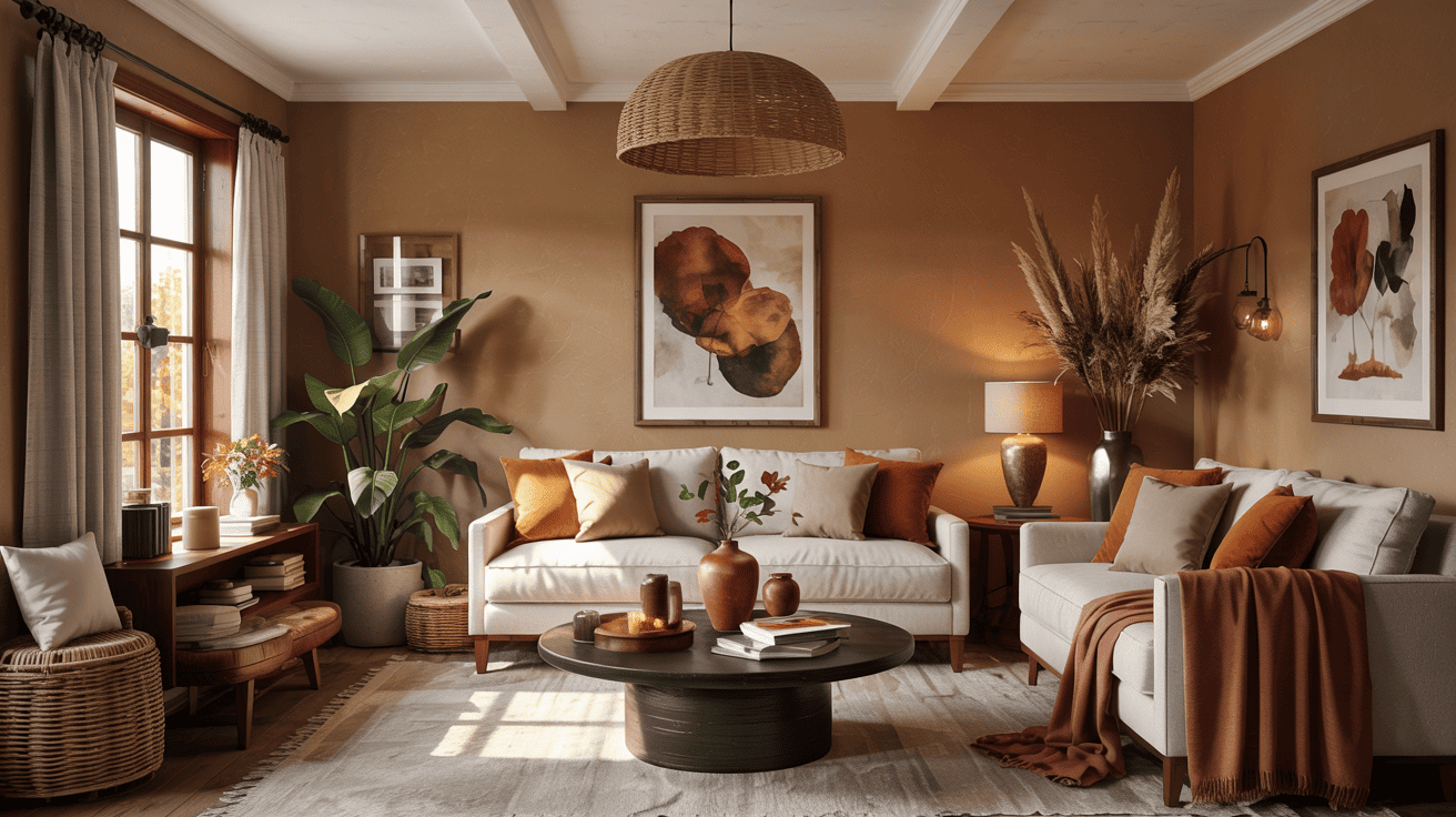 Living Room with Fall Color Palette (1)
