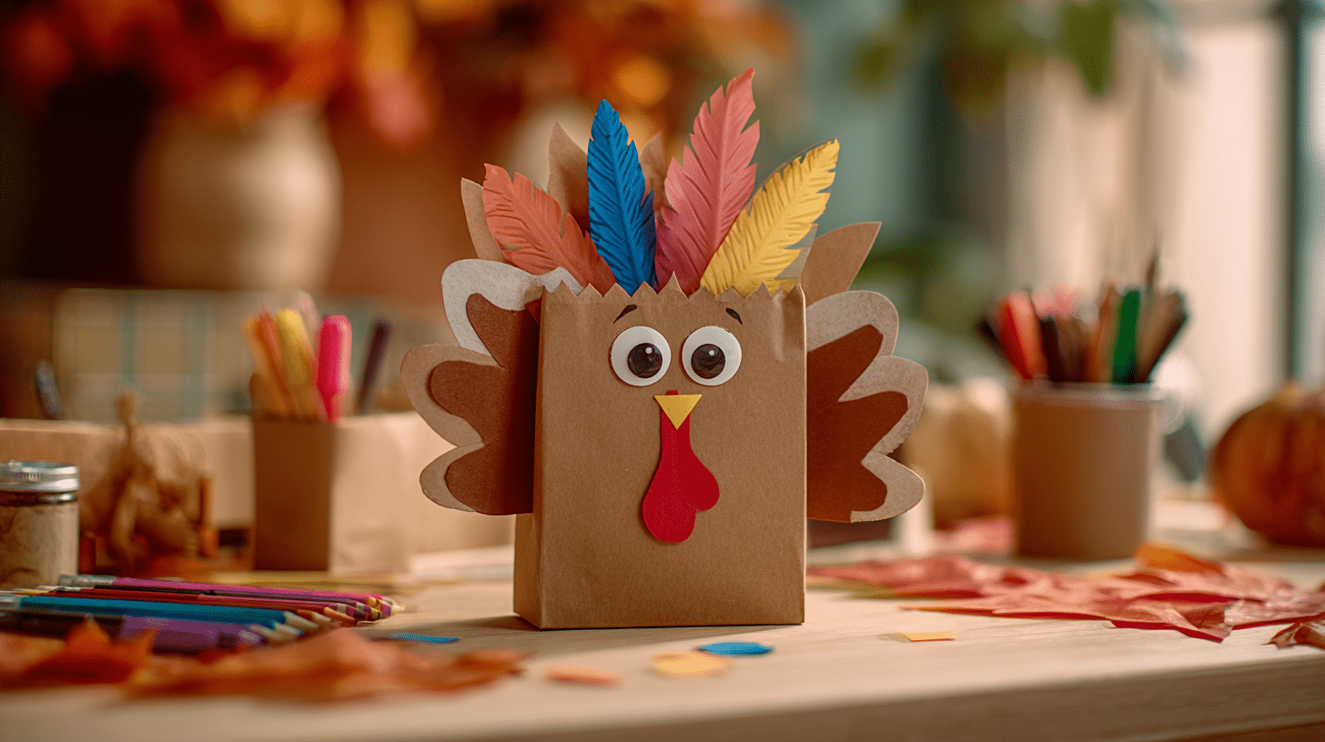 Paper Bag Turkey Puppet Thanksgiving Craft