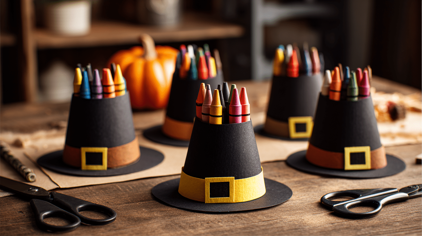 Pilgrim Hat Crayon Holders Thanksgiving Craft
