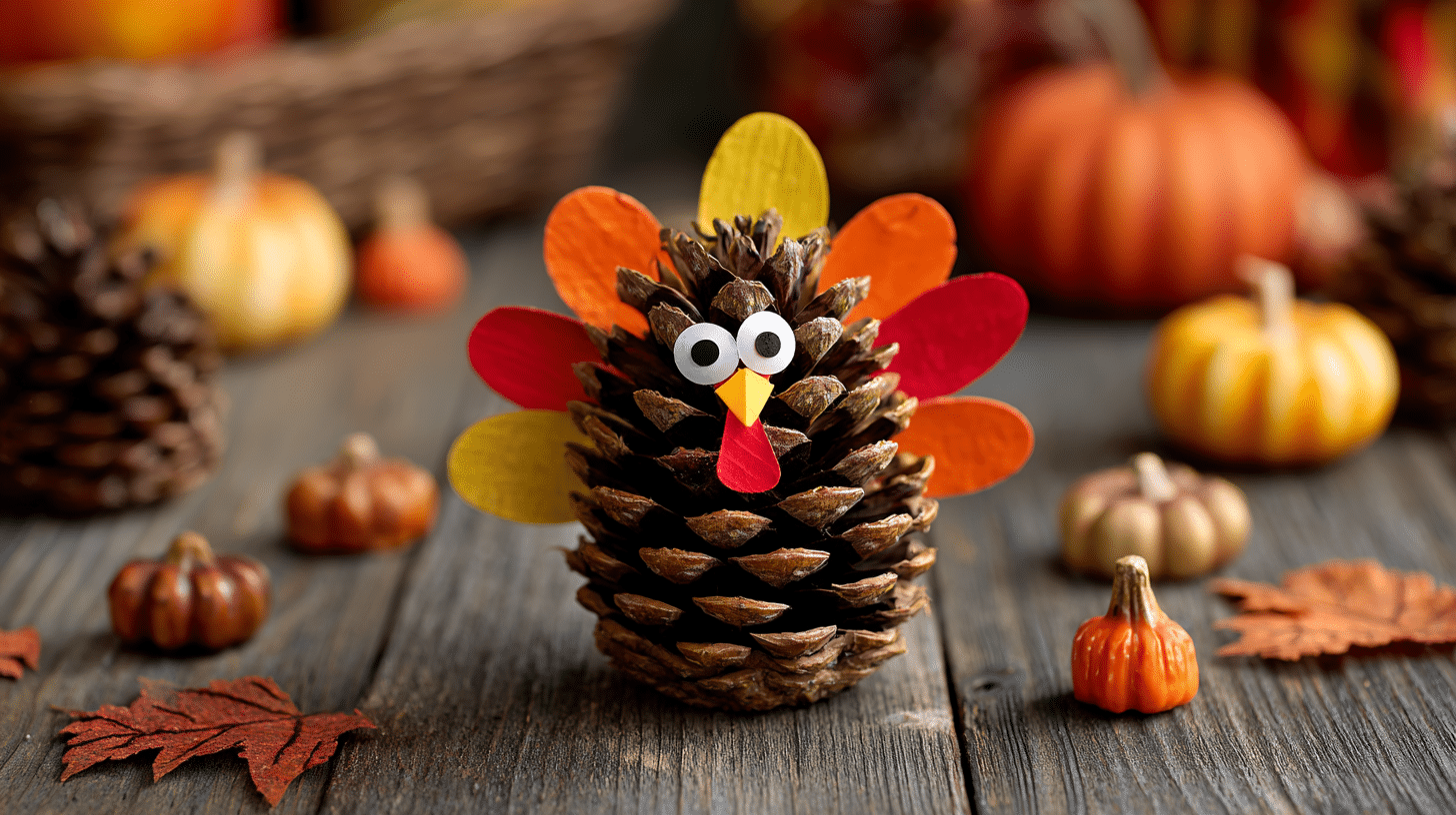 Pinecone Turkey Decoration Thanksgiving Craft