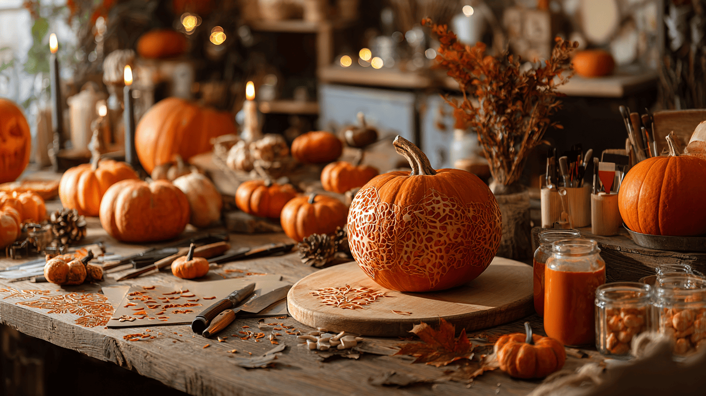 Pumpkin Carving Party Setup