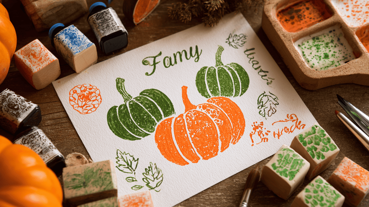 Pumpkin Gratitude Stamps No Figures Thanksgiving Craft