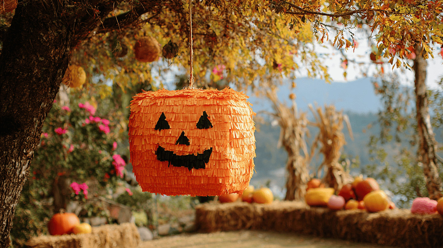 Pumpkin Piñata Hanging For Fall Festival