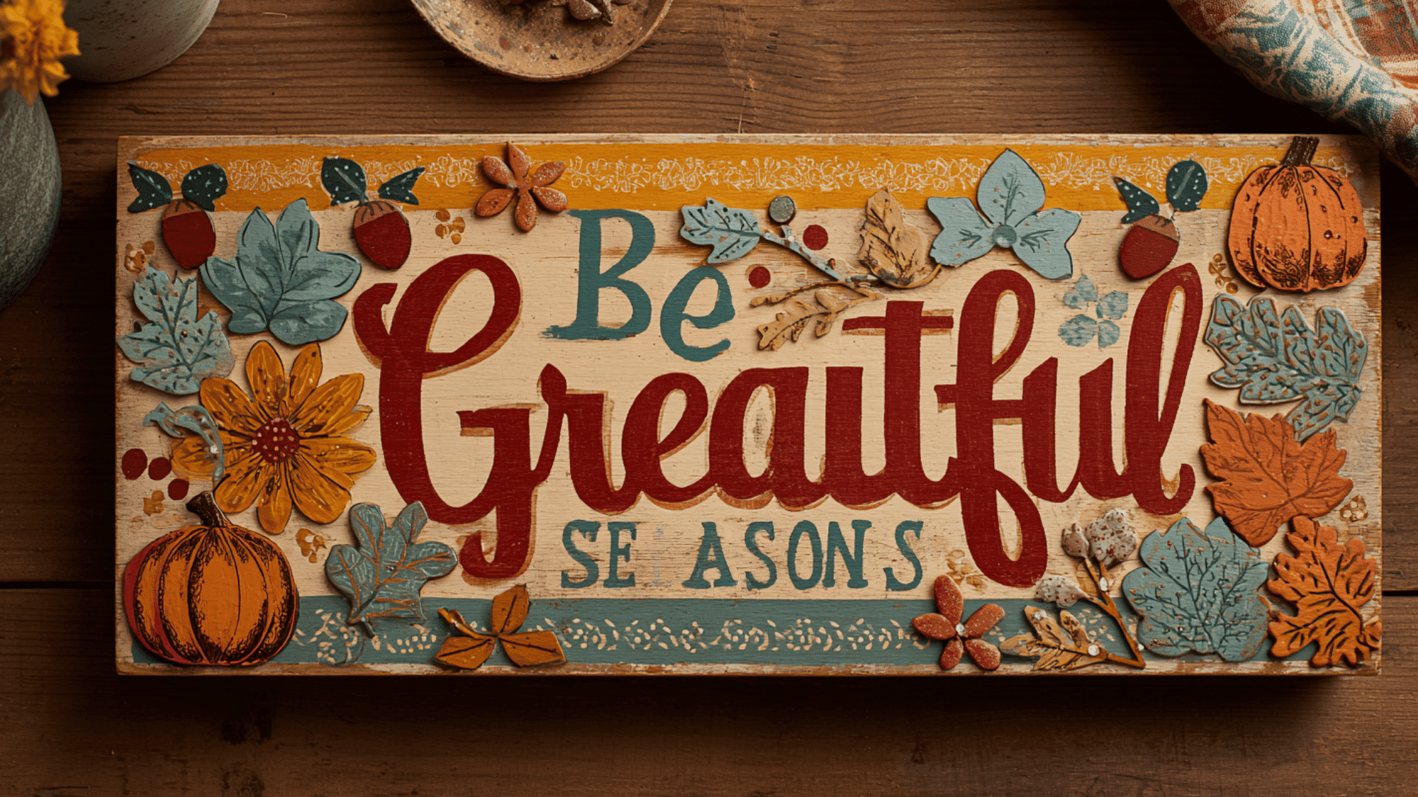 Seasonal Wooden Board Art Thanksgiving Craft
