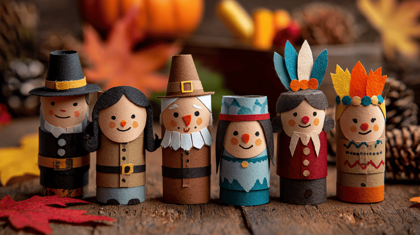 Toilet Paper Roll Pilgrims And Native American Figures