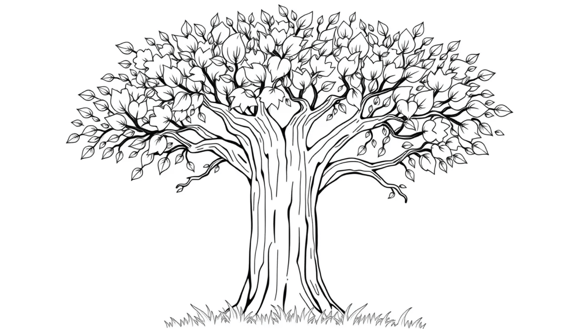 Tree with leaves turning red and gold