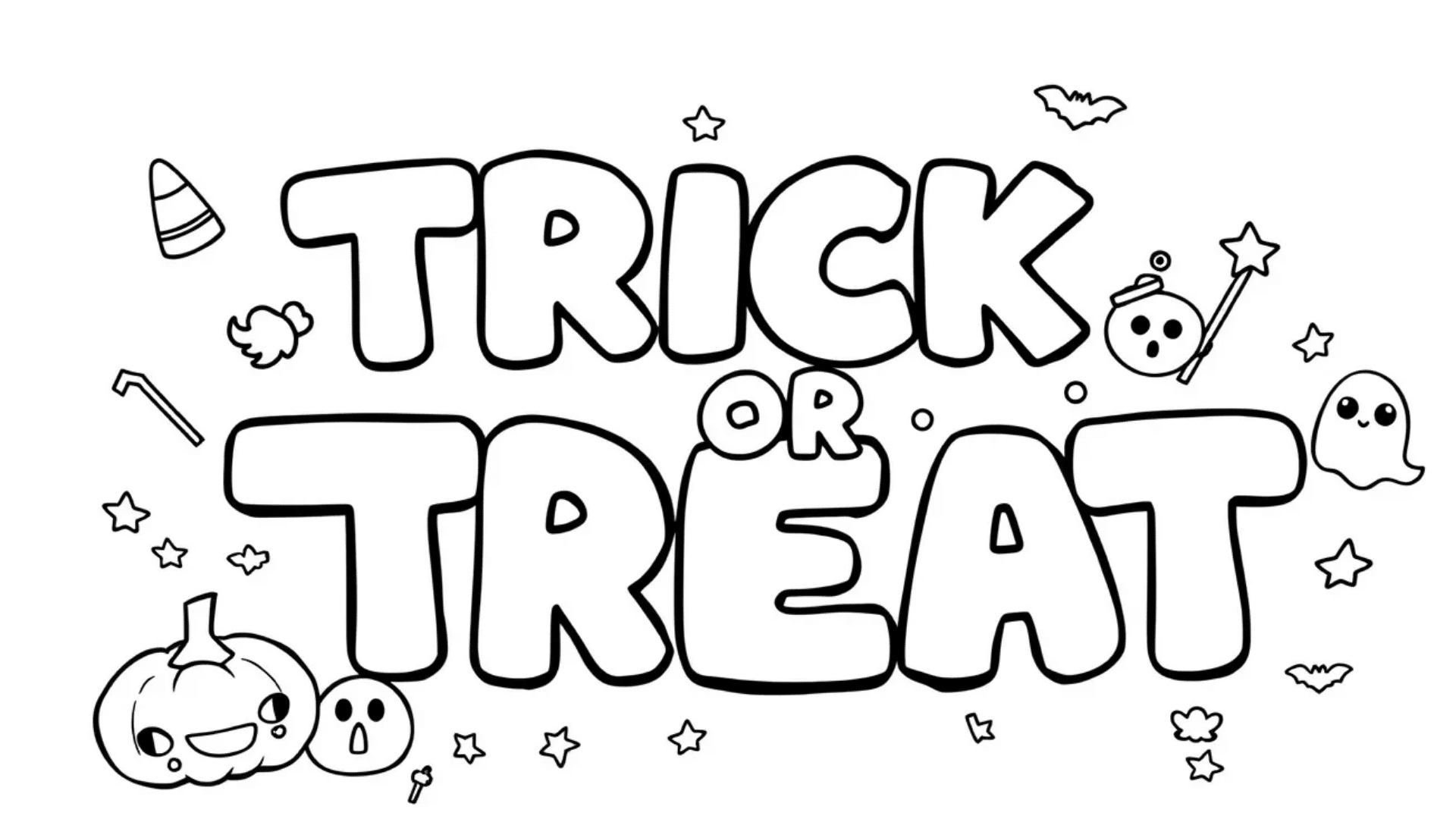 Trick or Treat fall lettering page