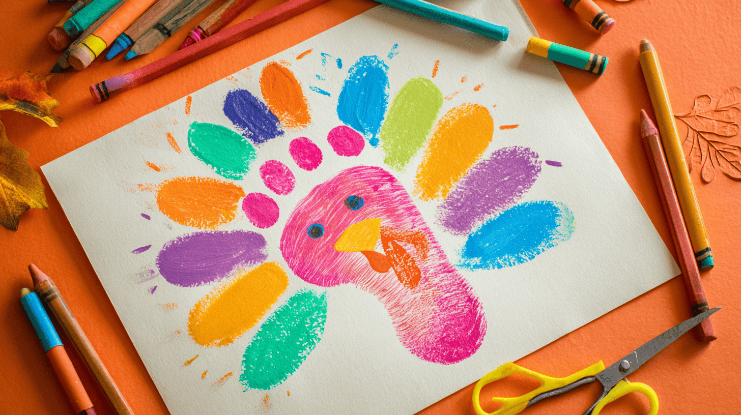 Turkey Footprint Art Kids Thanksgiving Craft