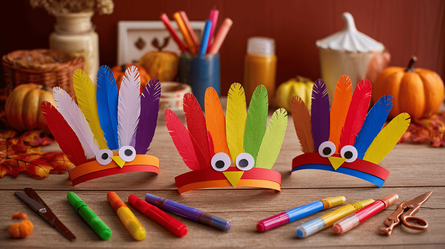 Turkey Headbands For Kids Thanksgiving Craft