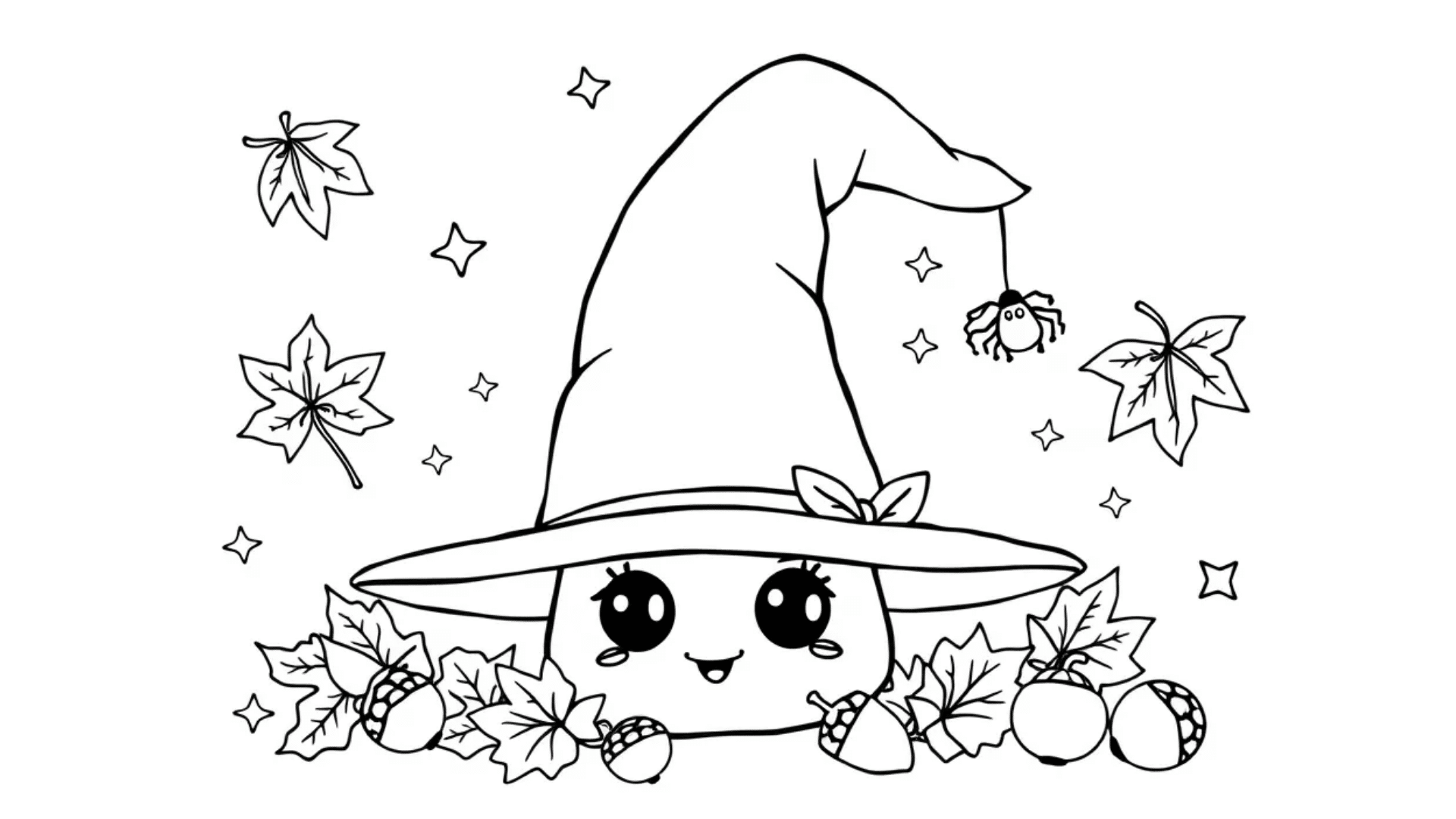 Witch hat surrounded by leaves (2)