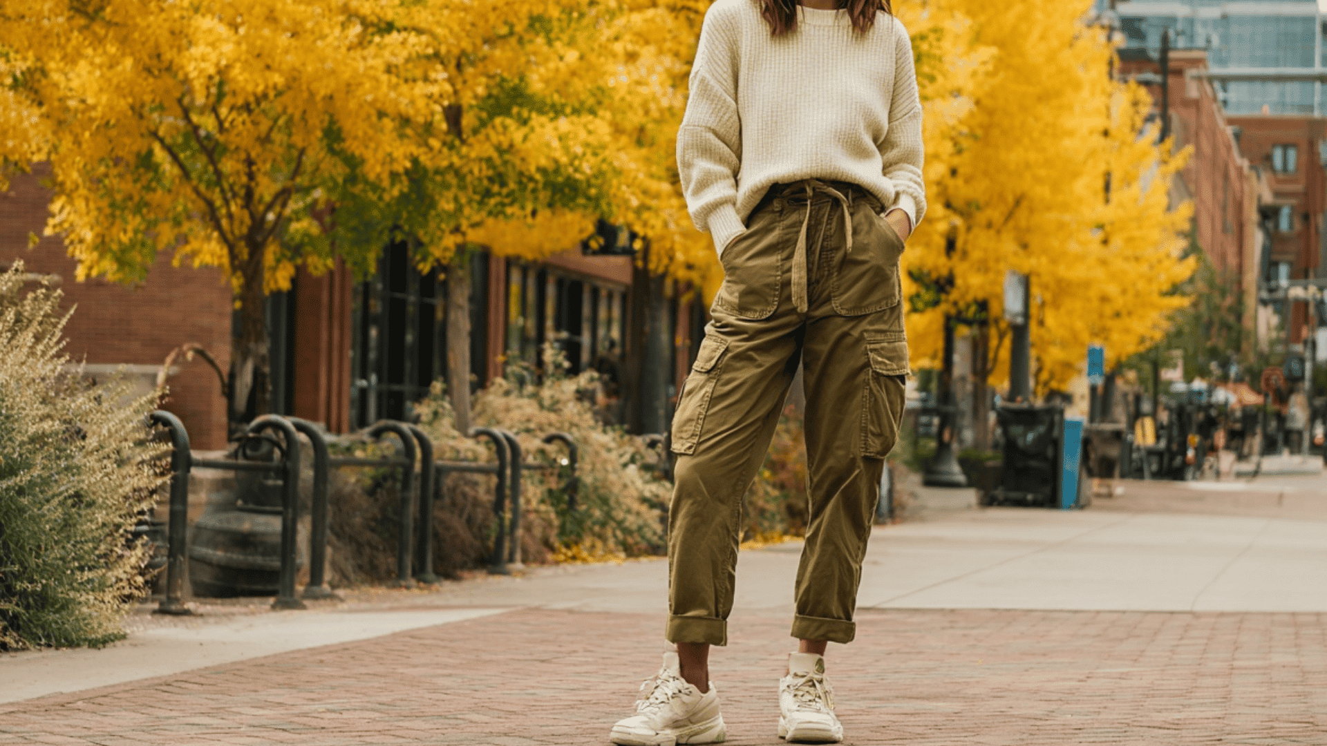 cropped sweater and cargo pants