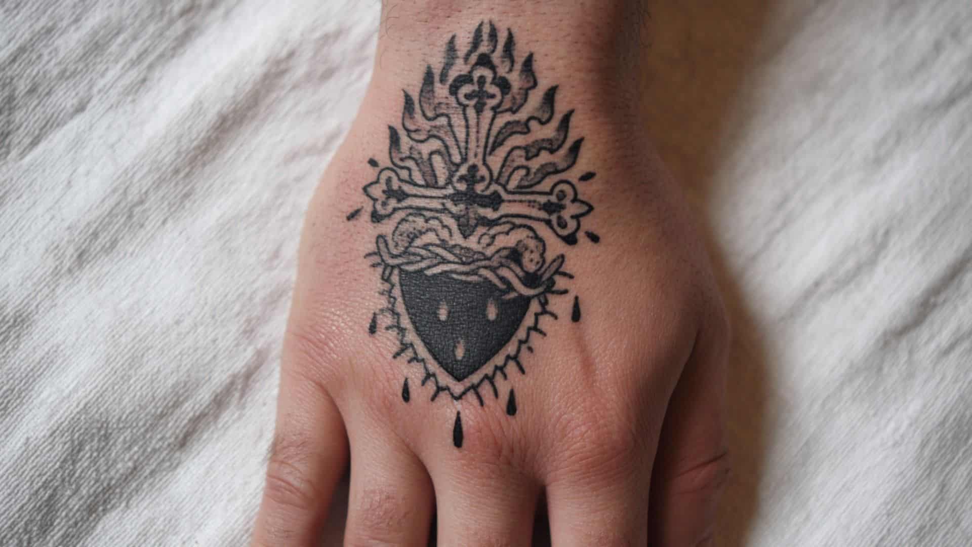 sacred heart tattoo elements