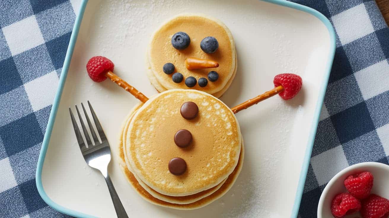 snowman pancakes
